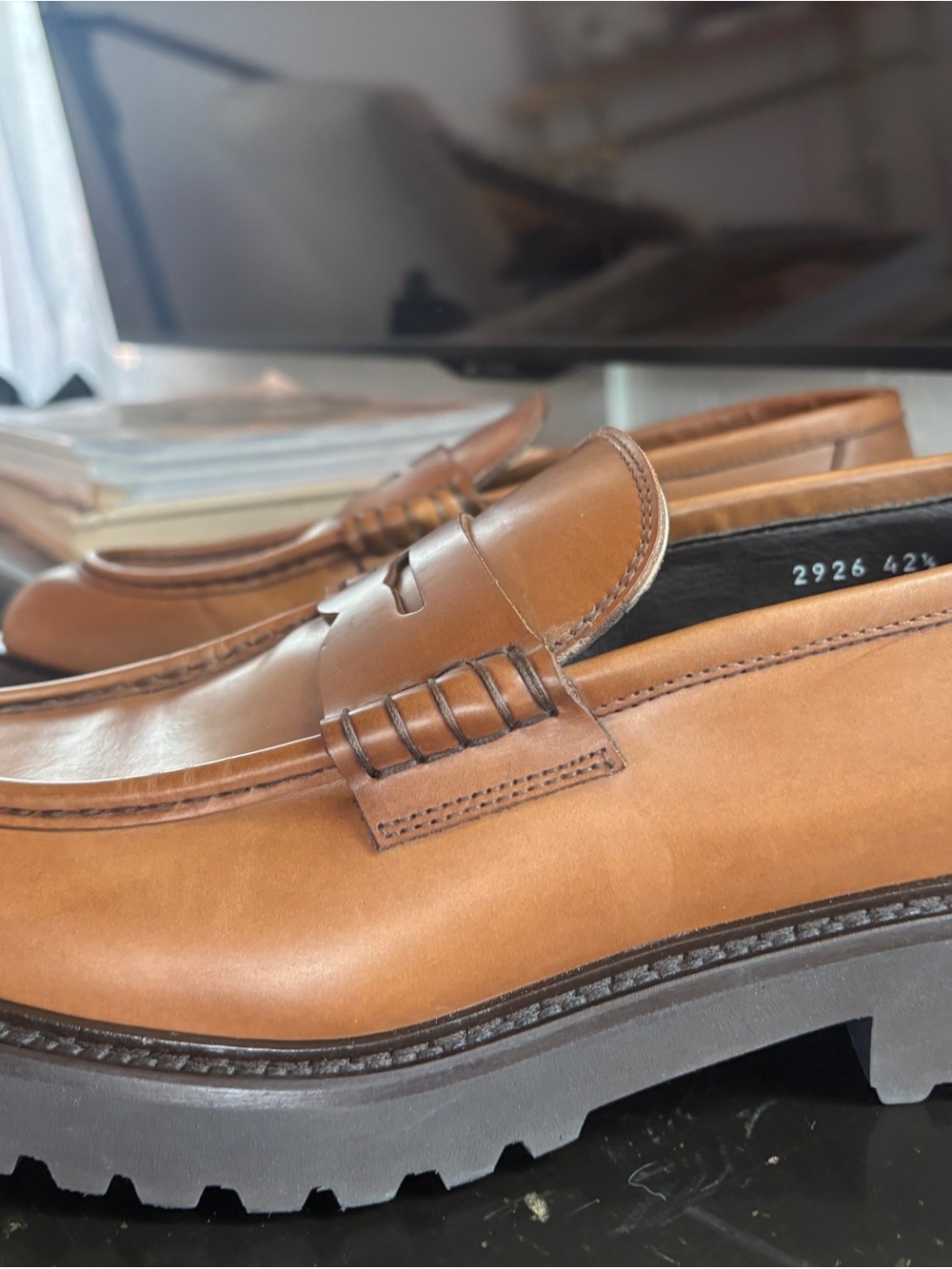 Doucal’s camel leather Penny loafers - Picture 3 of 8